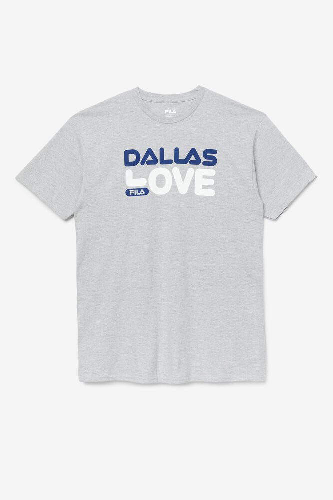 Fila Dallas Love Grey T-Shirt Mens - NZ 85072-DOET